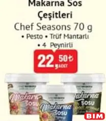 CHEF SEASONS MAKARNA SOS ÇEŞİTLERİ 70 G fiyat ve kampanya bilgisi